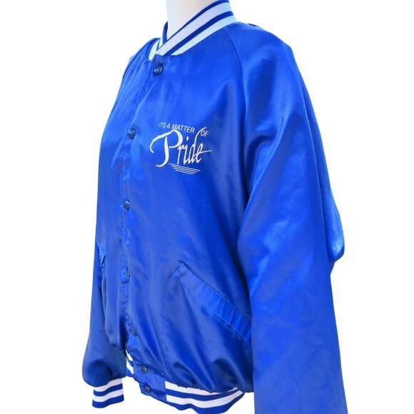 Vintage 1980s King Louie Pro Fit "Comet Pride" Blue Nylon Bomber Jacket Large - Picture 6 of 11